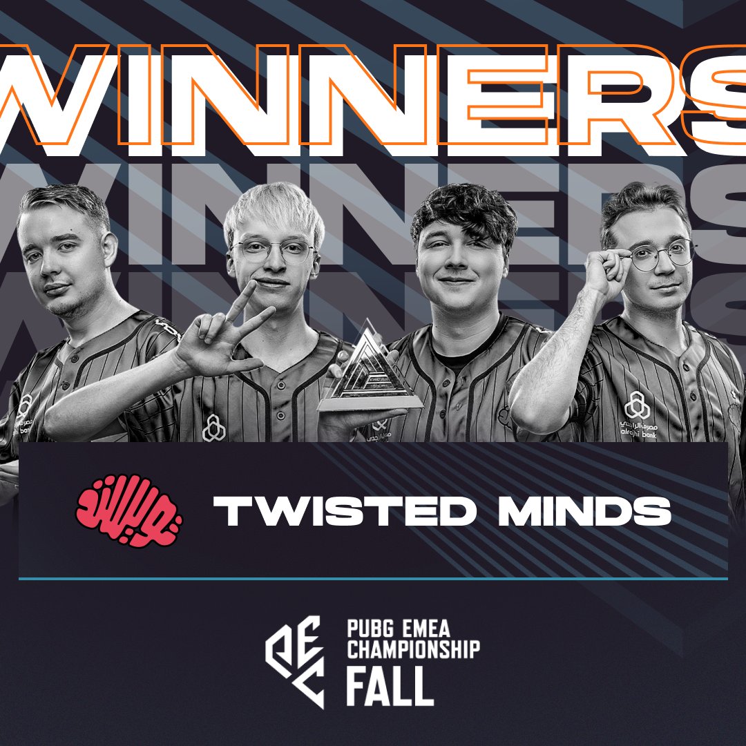 PUBGEsports's tweet image. Congratulations to the ⁠#PECFall 2024 winners, @TwisMinds 👑

#PEC #PUBG #PUBGEsports #RoadToPGS