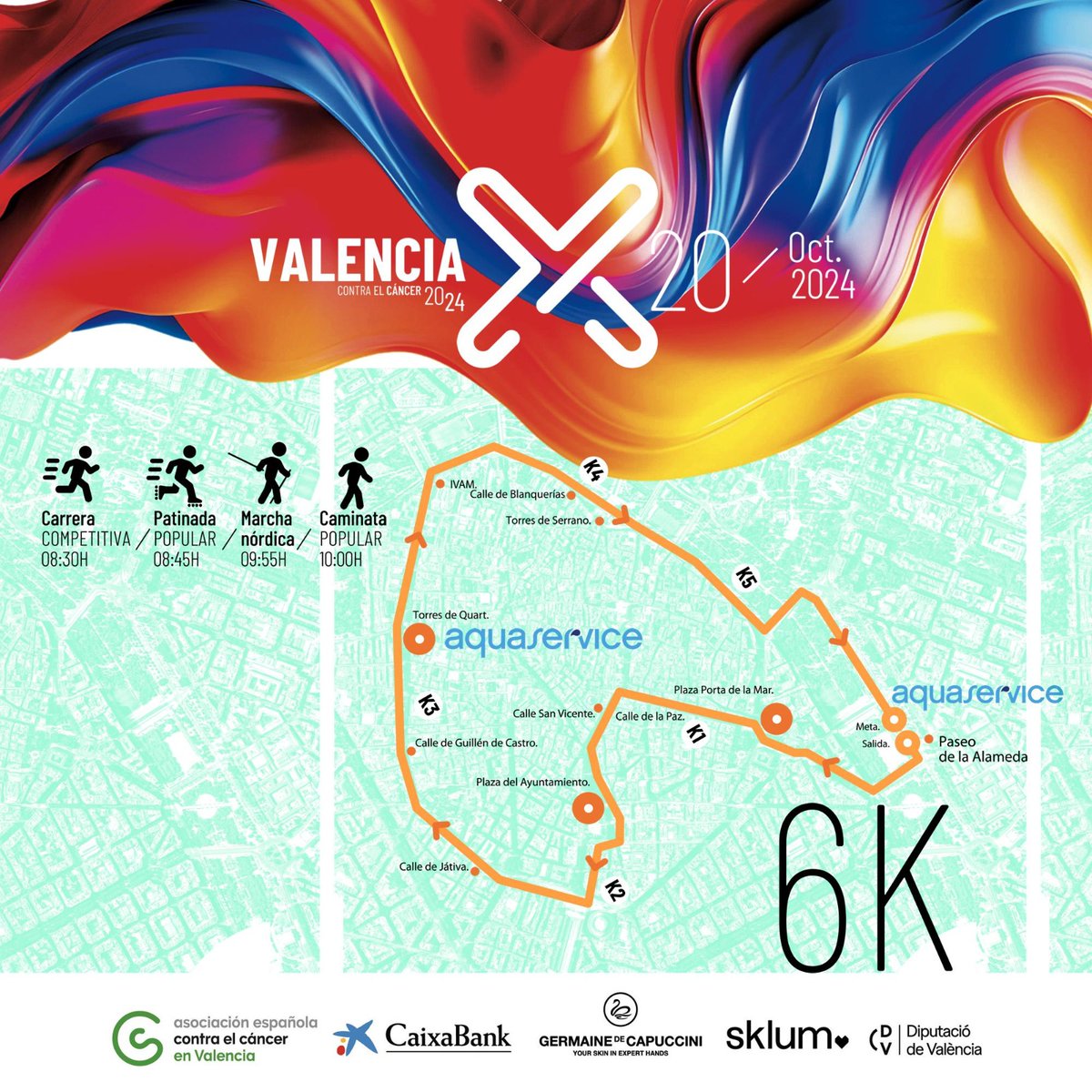 AjuntamentVLC's tweet photo. 👟Obertes les inscripcions per a la 10a edició de @RunCancerVal, una jornada esportiva, familiar i solidària, amb carrera, patinada, marxa nòrdica i caminada per un circuit de 6 km
📍Passeig de l'#Albereda
🗓️20/10
▶️Inscripcions fins al 16/10🔗https://t.co/0zI5fwkc9H
#RunCáncer10 https://t.co/SdQDoKxLyg