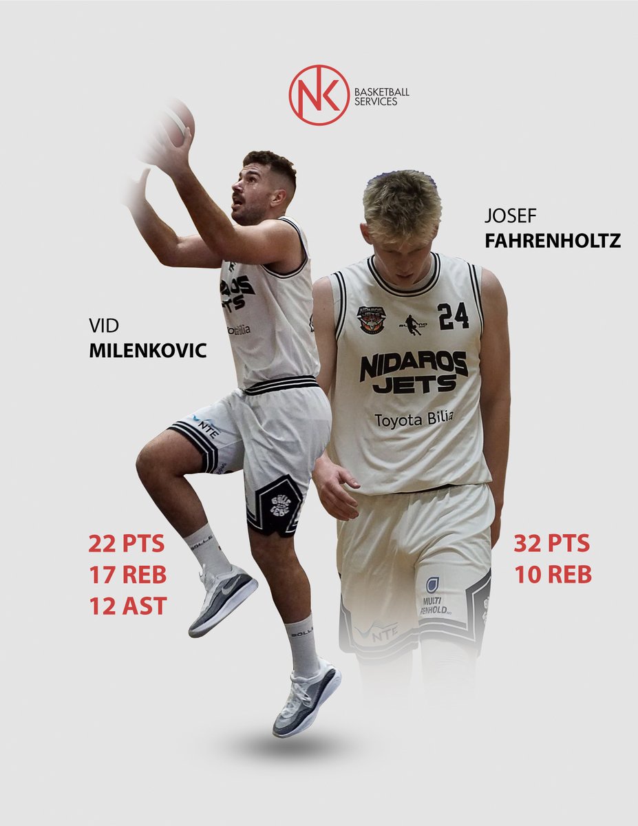 NK_Basketball_'s tweet photo. Great game for both Vid and Josef in Norway!

Vid recorded his first career triple double and Josef had third 30+ PTS game in pro basketball.

Keep going! https://t.co/ZuBsw7HRju