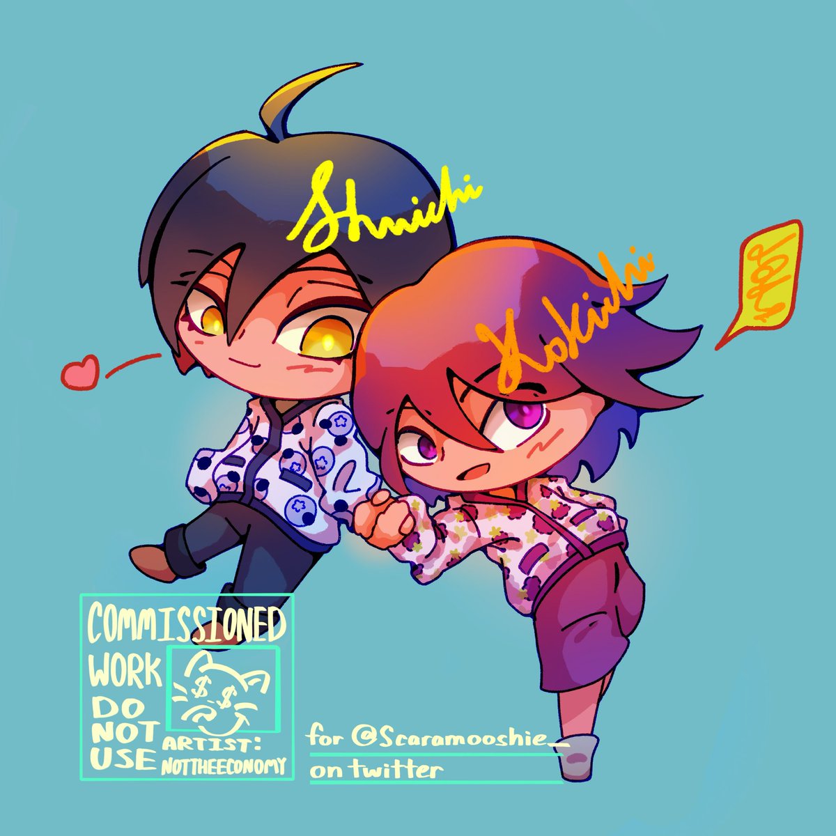 #saiouma Commission for <a href="/Scaramooshie_/">Shuberry 🔍🎲</a> !

The sweater designs are based on the ones designed by <a href="/mochipanco/">Mochipan</a> ✨