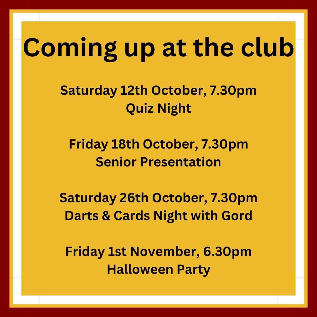 We've got a busy few weeks coming up so I thought a round up would be good!

Something for everyone and a fair bit of variety so please do come down and support one of our events 😀