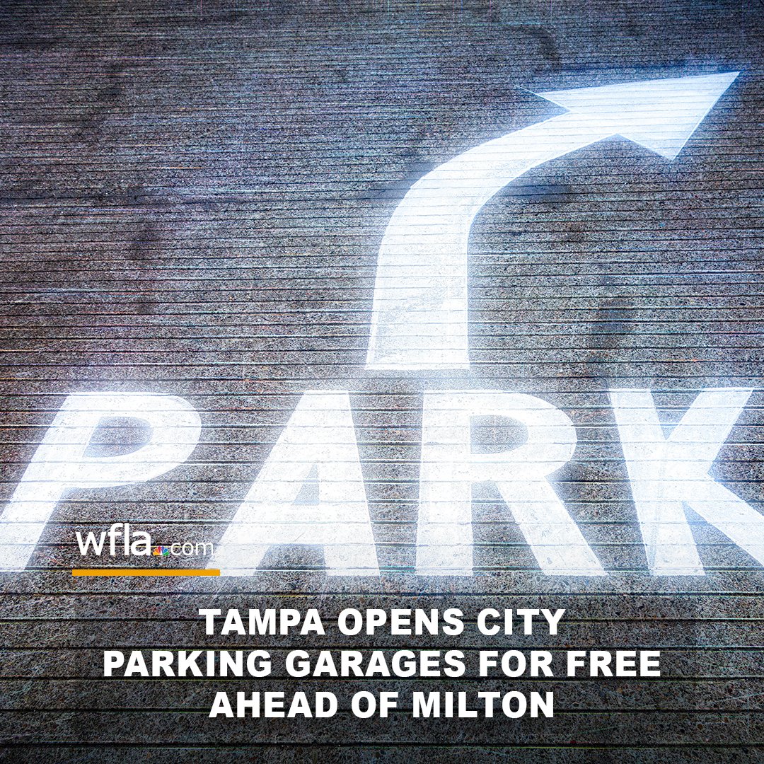 PROTECT YOUR CARS: The City of Tampa has opened all of its parking garages for free so residents in low-lying and flood-prone areas can protect their cars ahead of Milton. 8.wfla.com/4gREeKu