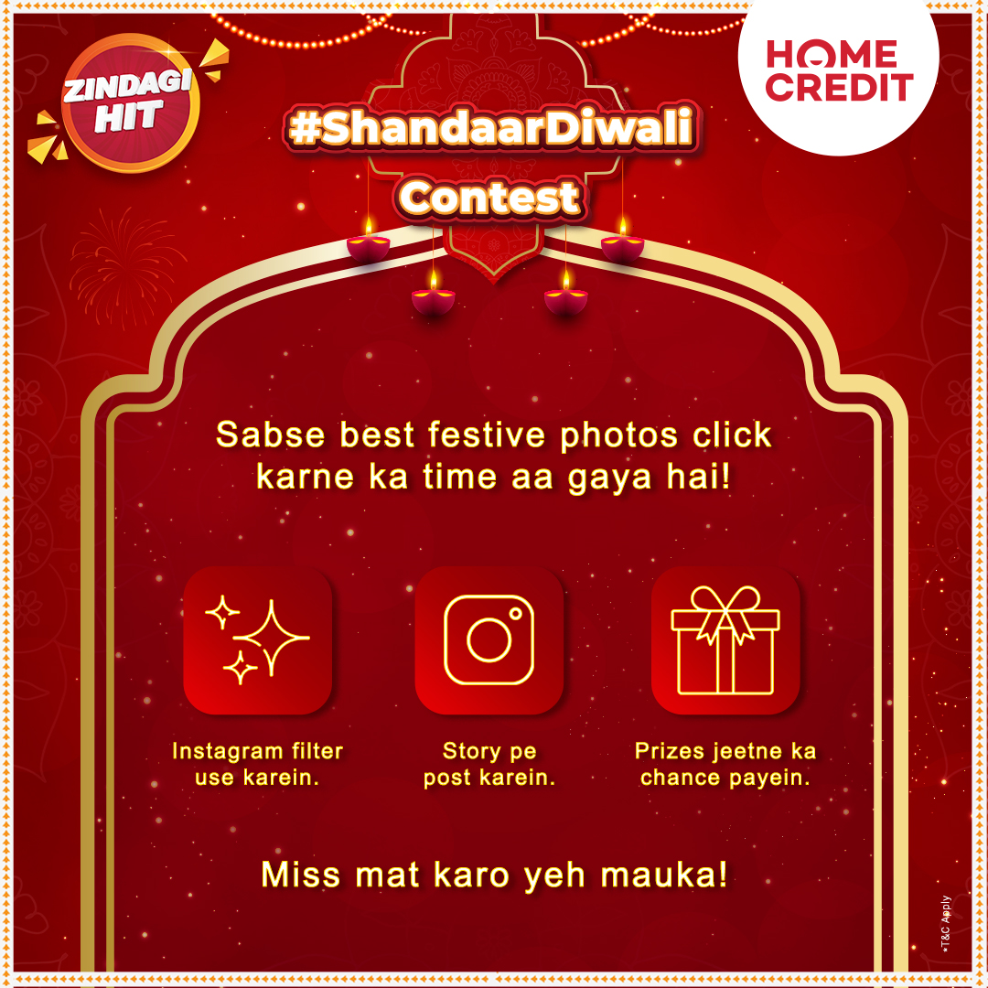 HomeCredit_In's tweet photo. Festive vibe ko aur bhi zabardast banayein! 🔥
Apni festive energy ko #ShandaarDiwali Filter se express karein aur apne agle #Amazon order par ₹1000 tak ka gift card jeetne ka mauka payein!
(1/2)
#HomeCreditIndia #InstagramFilter #Giveaway #Voucher #Diwali #ZindagiHit https://t.co/RETTzy8ZH3