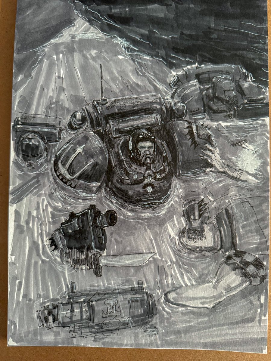 Drawtober 6
Space marines the Tyolosaurs of Loch Gyrberth
Aquatic snorkel marines
They have an accent like that Call of duty beard guy