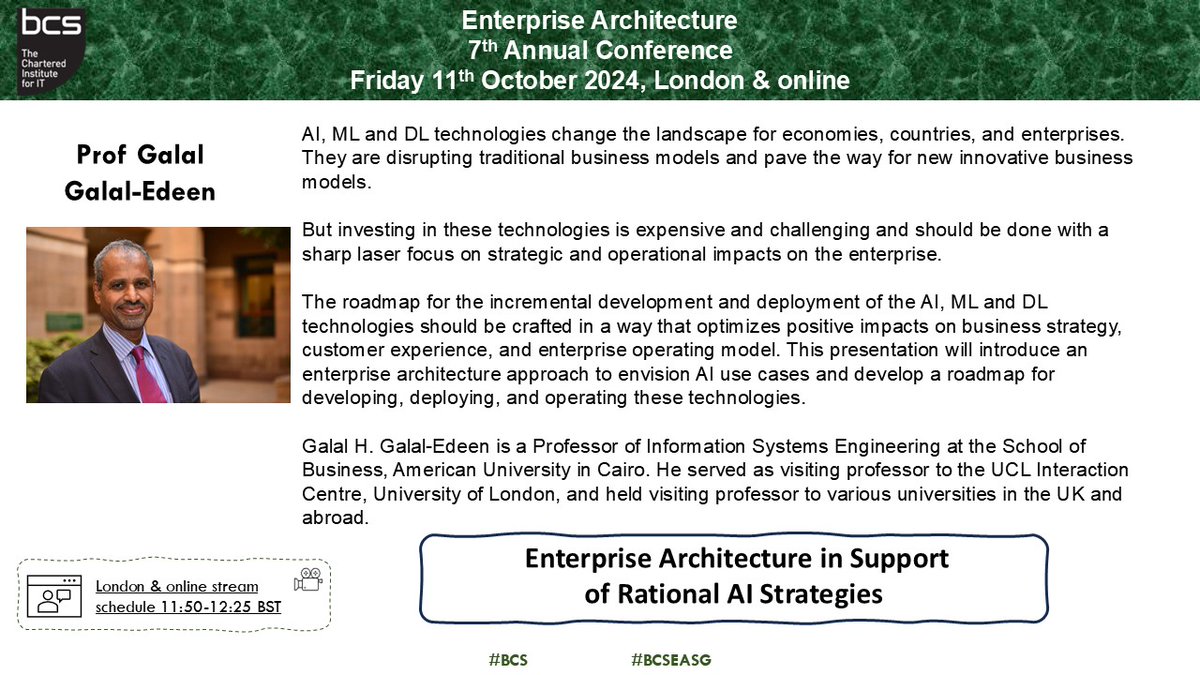 BCS Enterprise Architecture SG tweet media