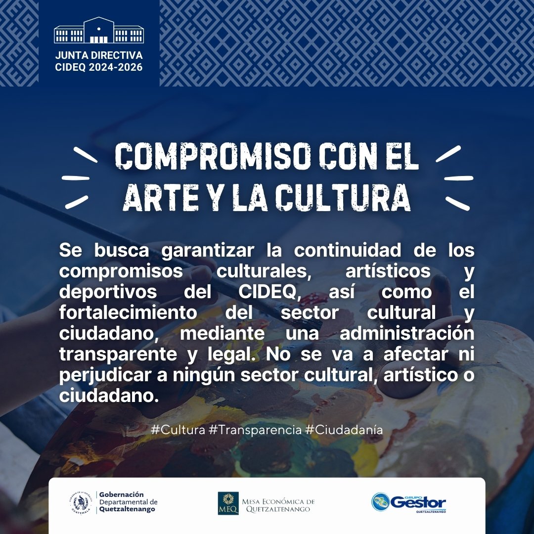 La Gobernación Departamental de Quetzaltenango en calidad de miembro activo del CIDEQ. Comparte está información.