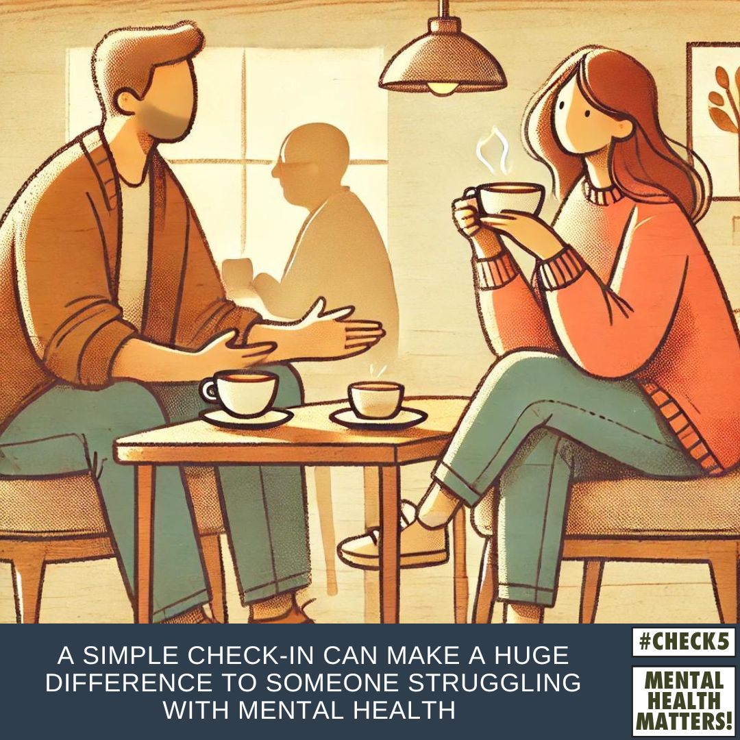 Take five minutes next week to call or visit five people you care about. 
Hearing a voice or seeing a face can make all the difference, especially when it comes to #MentalHealth.

📞 Pick up the phone, start a conversation:

#SpeakUp #Check5 #TalkNotText #YouAreNotAlone