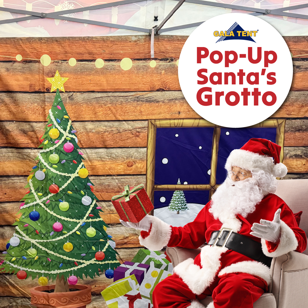 🎅✨ Get your holiday spirit on with a cozy pop-up Santa's grotto gazebo! Perfect for bringing the magic of Christmas to life, your grotto can sparkle well into the evening! 🌟🔥

🔗 Explore Our Full Range &amp; Order Today:
galatent.co.uk/pop-up-gazebos