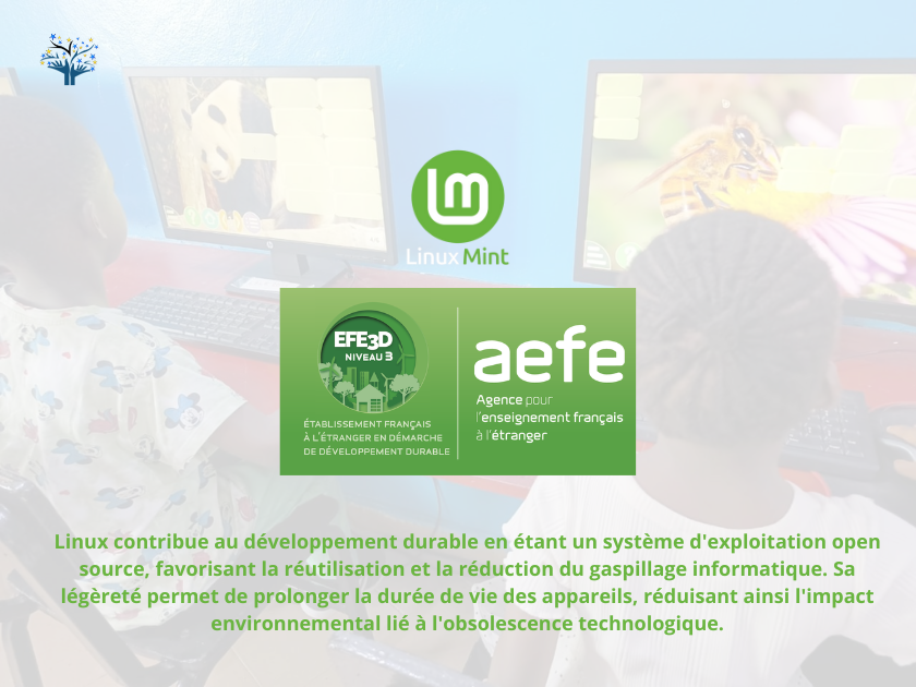 eslecrivains's tweet photo. Dans le cadre de notre engagement #développementdurable &amp; notre label #EFE3D Niv. III Expert, notre salle informatique fonctionne sous @linuxmintfr, un choix écoresponsable qui prolonge la durée de vie des appareils &amp; réduit le gaspillage informatique. #ODD12 @aefeinfo @aefe_zao https://t.co/Waas0VbYyC