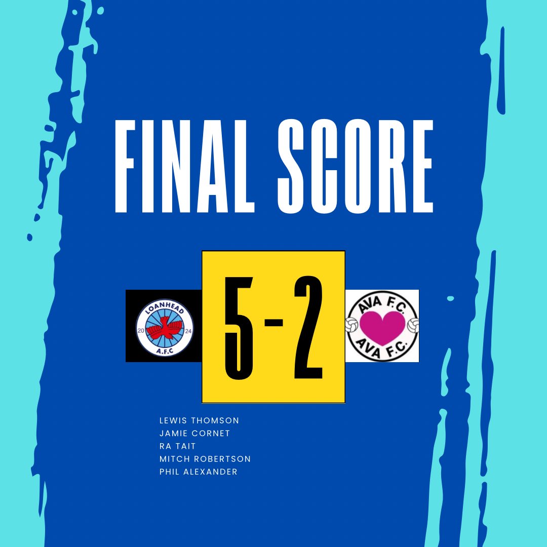 A win today in the Scottish and into the hat for the next round. 

Slow first half but once the boys got going, played some nice stuff.

Goalscorers:
<a href="/Lewis_T22/">Lewis Thomson</a> 
<a href="/JimmyCornet/">Jamie Cornet</a> 
Ra Tait
<a href="/Mitchellrob_/">mitch robertson</a> 
<a href="/philalexanderr/">phil</a>