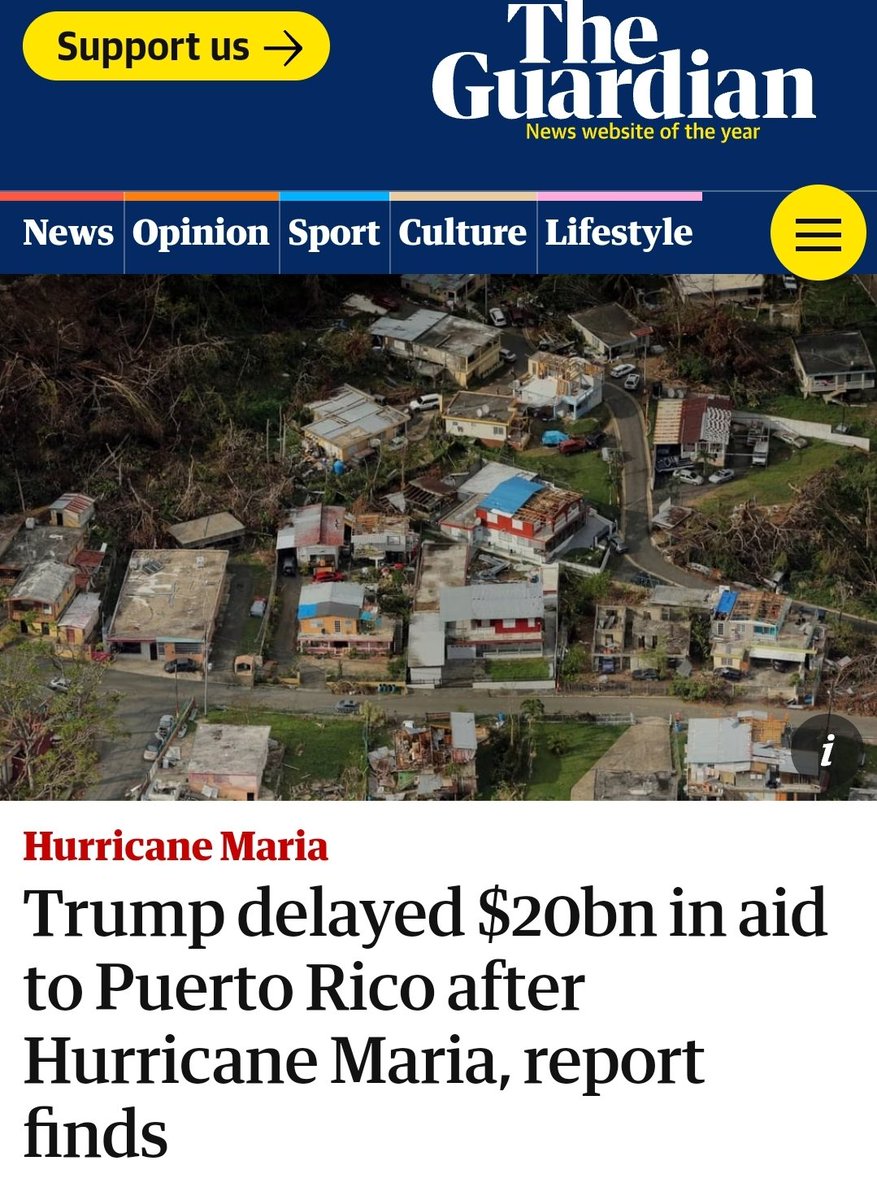 schachin's tweet image. 🔥 Since 40% of America seems to have a #memoryhole about what Trump actually did when he was #POTUS I share this hashtag and history 

Trump and disasters. 

#RememberWhenTrump45 delayed aid to hurricane ravaged Puerto Rico for three years when he was President, only releasing…