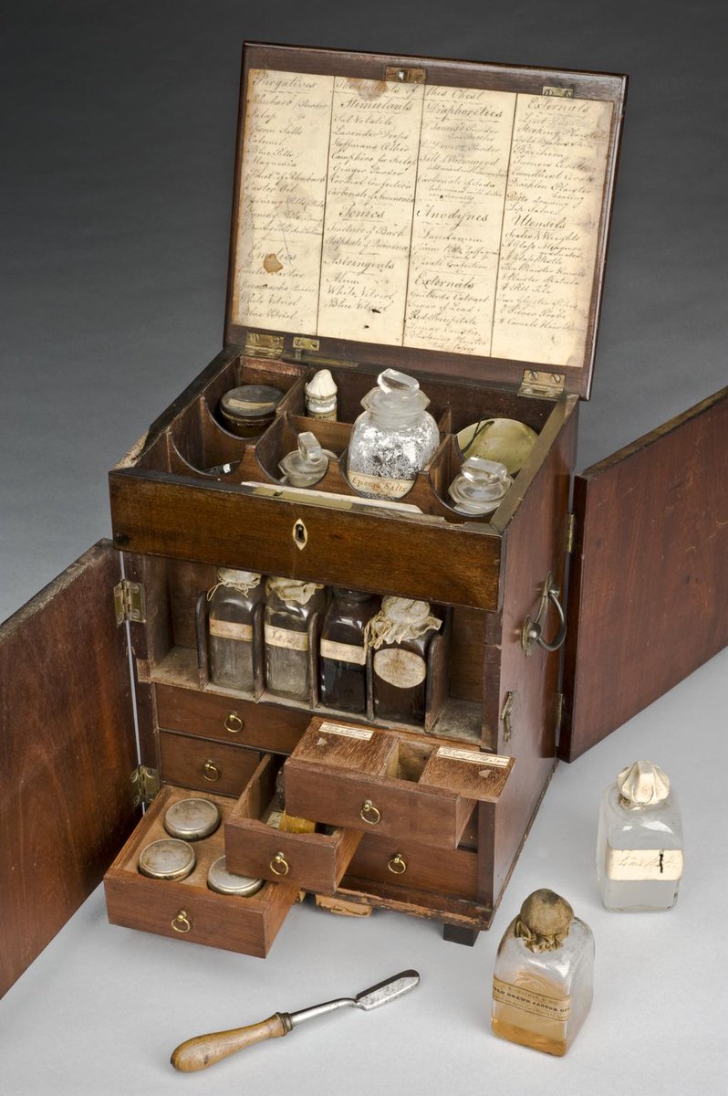 wikivictorian's tweet image. Mahogany medicine chest, England, 1801-1900. Science Museum.