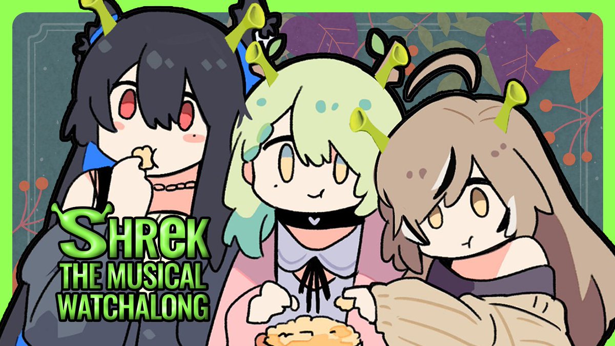 nerissa_en's tweet image. 2 goths and an emo walk into a swamp, but wait a minute, why is there singing? 
Join @ceresfauna @nanashimumei_en and myself as we watch Shrek the Musical!

7pm CST / 9am JST
youtube.com/live/eL7Uu1BEw…
#RissaLIVE