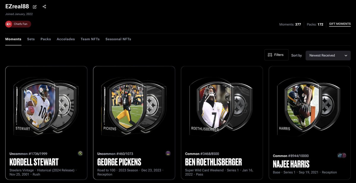 HansClifton's tweet photo. @TopShotBETA @NFLALLDAY @DiamondNFL @AllDayUnlimited @PackripMahoment @OTISALLDAY @AllDayUnpacked @NFLALLDAYUpdate Steelers
EZreal88
0xc06f869ed120448c https://t.co/vkkltgWm81