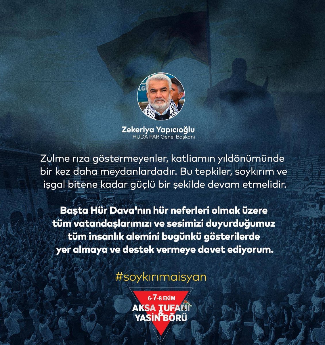 msahgultekin's tweet photo. Gazze'deki soykırım, insanlığın onurunu hedef alıyor.

Son bir yılda, insanlık vicdanının göreceği her türlü vahşet ve zulüm yaşandı/yaşanıyor. Bedeli ne olursa olsun, bunu durduracak iradeyi ortaya koymalıyız.

Bizler, inancımız gereği mazlumların yanında durmak ve zalimlere karşı mücadele etmekle yükümlüyüz.

Cihad, sadece bir silah değil; adalet, merhamet ve özgürlük için verdiğimiz mücadeledir.

Allah'ın izniyle, zulme karşı birlik olmalı, hakkı savunmalı ve #soykırımaisyan demeliyiz.