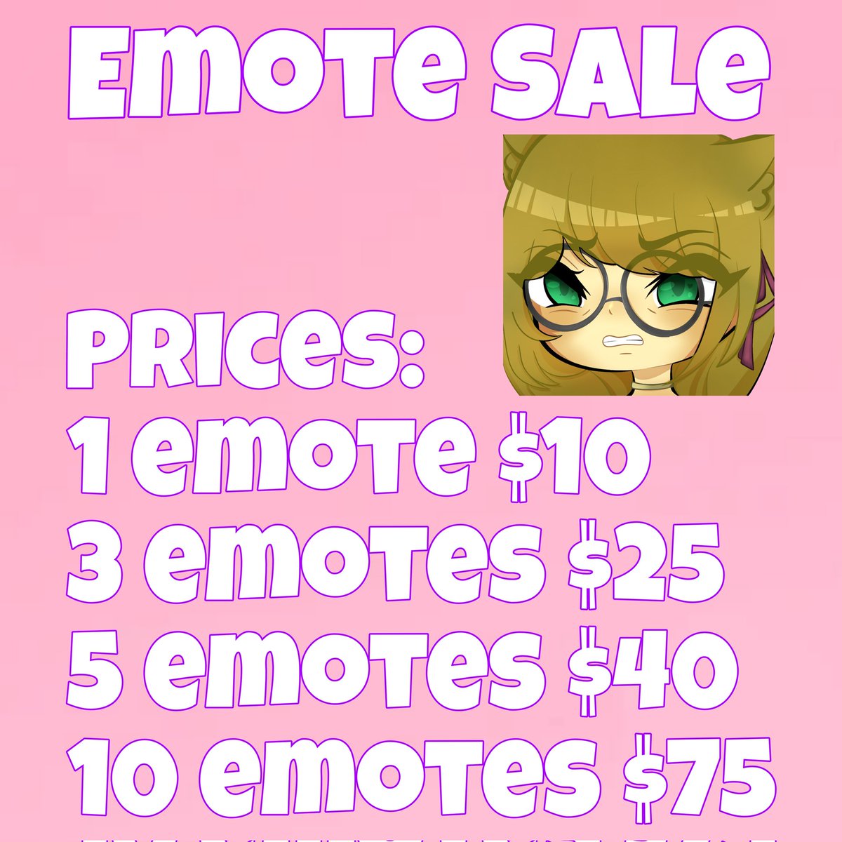 Adjusted my emote prices~ 

#emotes #Vtuberさんと繋がりたい #vtuber #twitch