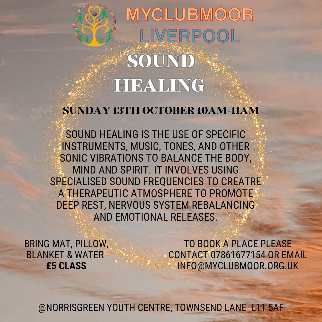 Find your inner peace this Sunday, October 13th 🌟 Join us for a soothing Sound Healing Session! Just £5 per person. Remember to bring a mat, pillow, and blanket for maximum comfort. 🧘‍♂️✨