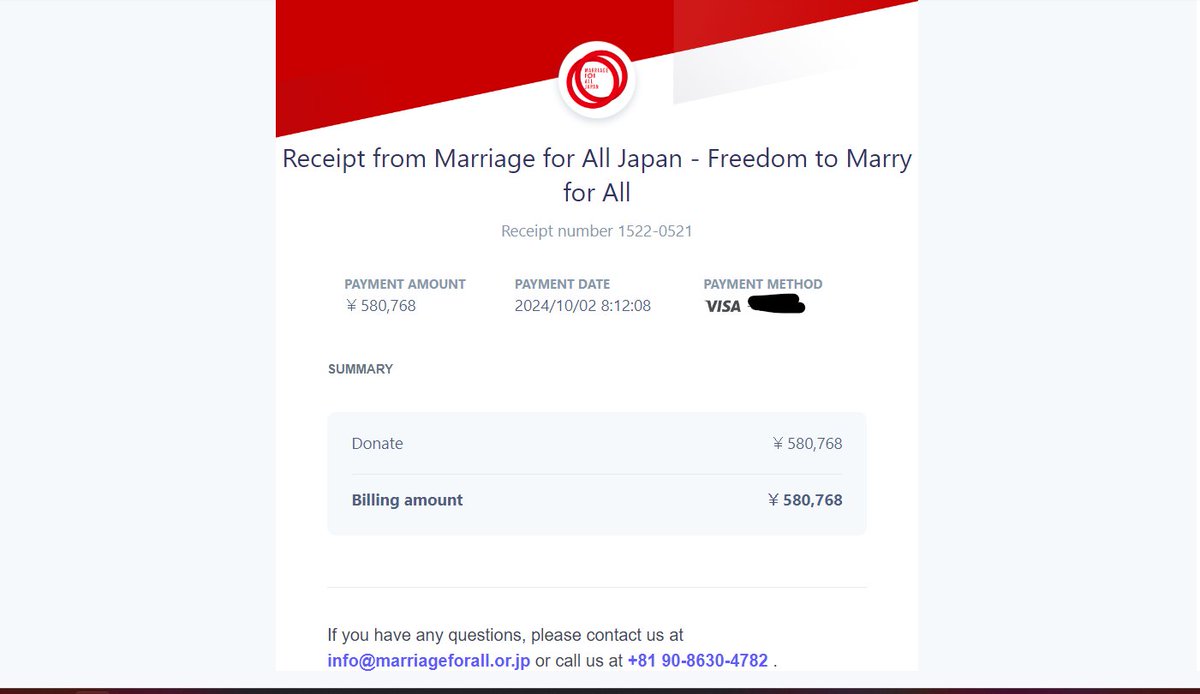 aaweddingzine's tweet photo. 💍 AND THEY LIVED HAPPILY EVER AFTER...

We're ecstatic to announce our $4046.57 donation to Marriage for All Japan has been made successfully! 💐

Thank you for your help in making this project a success! We couldn't have done this without all of your support! https://t.co/rCOT4zU54Z