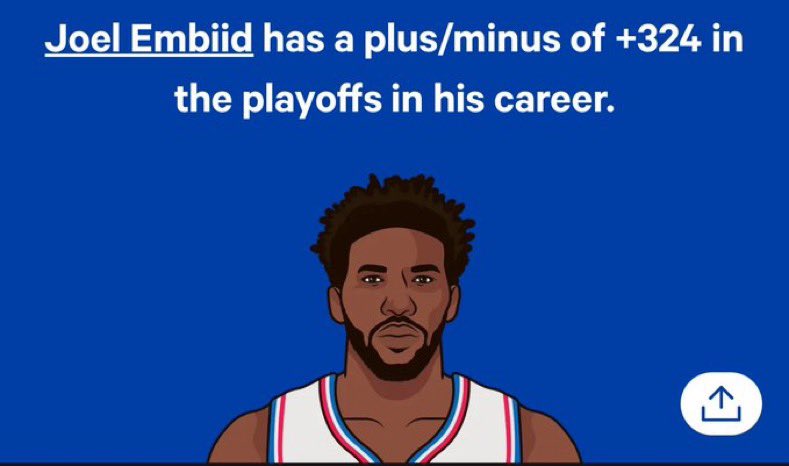 wrldoftatum's tweet photo. I was told Embiid was bad in the playoffs and is always the one that lets the team down. 

Yes I slander Embiid a lot but it’s not always his fault when the sixer’s season ends. https://t.co/FwcH1PPhem