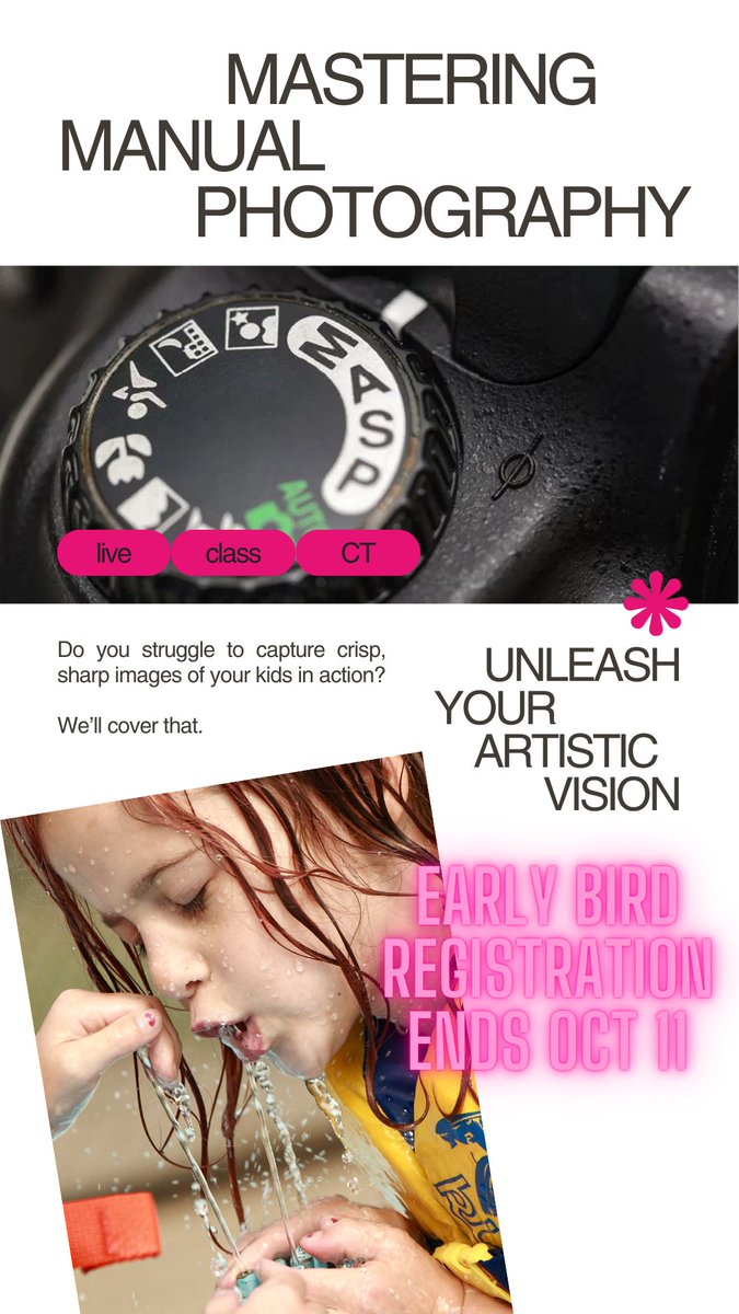 Exclusive_Img's tweet photo. "Mastering Manual: Unlock Your Camera's Potential" Photography Class

📅 Wed, Nov 6
⏰ 5PM EST

Registration Pricing:
By Oct 11: $19.90
By Nov 6: $29.90
After Nov 6 (recording only): $39.90

Recording available forever for anyone who registers! 
https://t.co/7bWwybegsT https://t.co/Zlq77q78h5