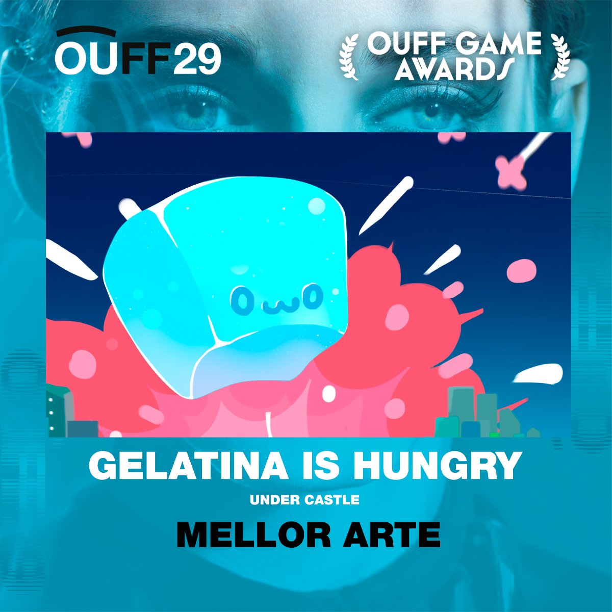 ouffestival's tweet photo. 🟦 PALMARÉS OUFF GAME AWARDS #OUFF2024 🟦

◽️ PREMIO Á MELLOR ARTE para GELATINA IS HUNGRY, de Under Castle https://t.co/nANYrJWbII