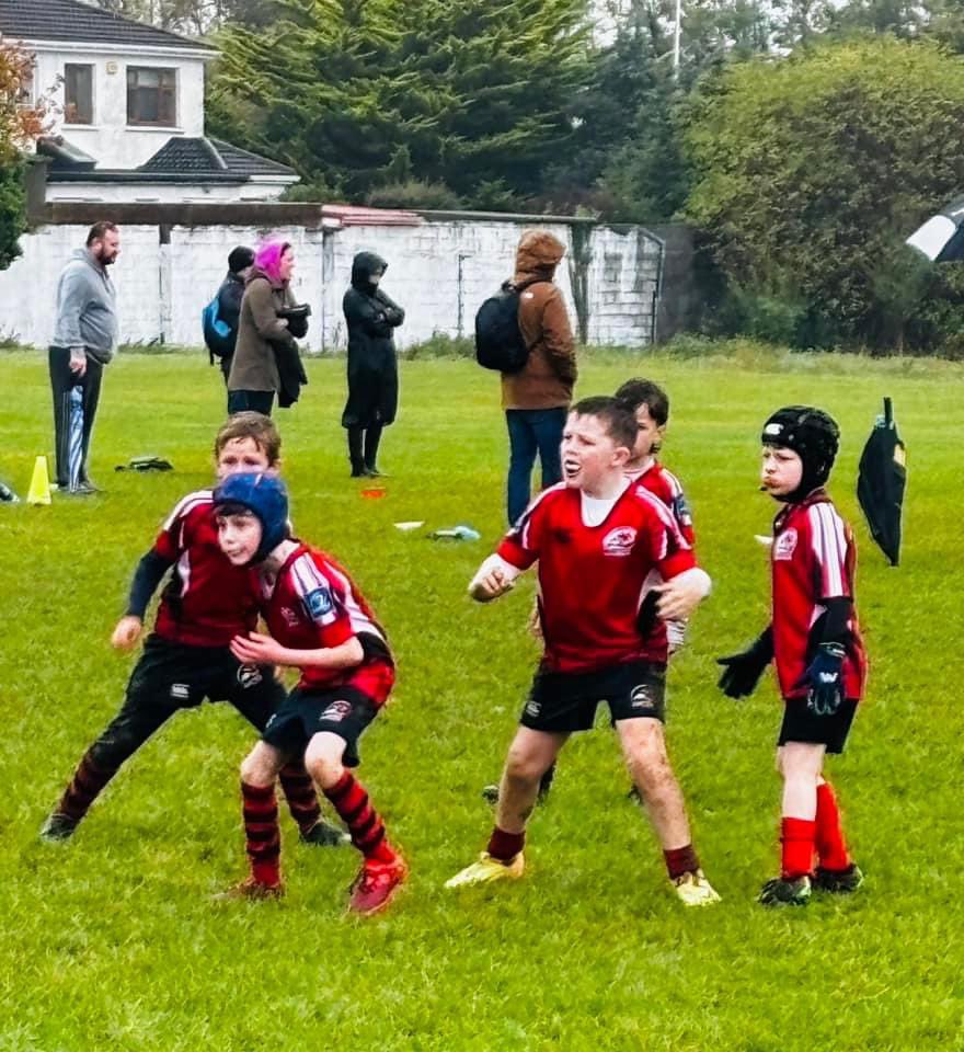 StBrigidsRFC's tweet photo. High fives all round. Credit to all the u9 players from @StillorRathRFC and @WestmanstownRFC and St Brigids in difficult conditions yet rugby was the winner 🏉@leinsterrugby @JSCROdlr https://t.co/1NRGuqKydn
