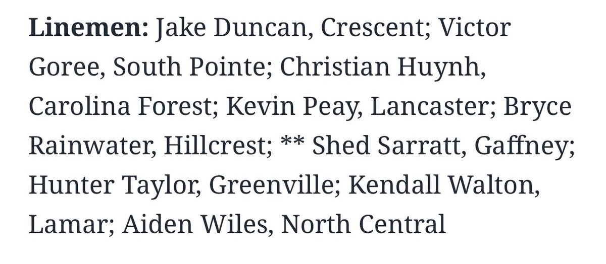 Blessed to be selected to play in The Shrine Bowl!!! 
<a href="/ShrineBowlNCSC/">Shrine Bowl NC-SC</a> <a href="/BennettSwygert/">Bennett Swygert</a> <a href="/train0187/">TRAINBUILT PERFORMANCE</a> <a href="/CoachSullivanF3/">Jada Sullivan</a> <a href="/LeighJudy/">Coach Judy</a>