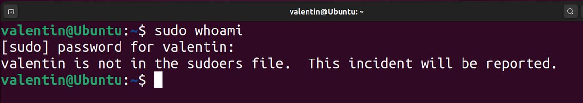 FinitePhysicist's tweet photo. sometimes I sudo on the cluster just for the attention 

"this incident will be reported" finally somebody will notice me https://t.co/CcroR6OEmv