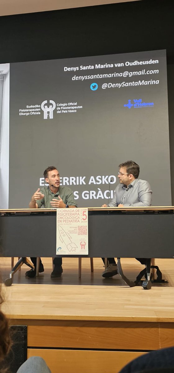 Unas de las jornadas que más ilusión me ha hecho formar parte. Esperemos que esta I Jornada de Fisioterapia Oncológica en Pediatria sea solo el principio. 

Felicitar al <a href="/COFPV/">EFEO / COFPV</a> y <a href="/sefip_org/">Sefip</a> por hacerlo posible