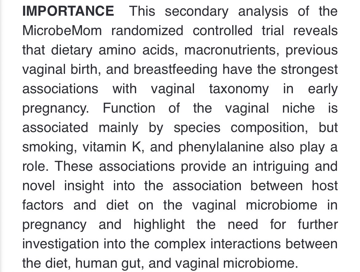 pauldcotter's tweet photo. Another fantastic #MicrobeMom output: Factors, including diet, that impact the vaginal microbiome composition in early pregnancy
@Pharmabiotic @teagasc @TeagascFood @Researchirel https://t.co/py1E4loOB4