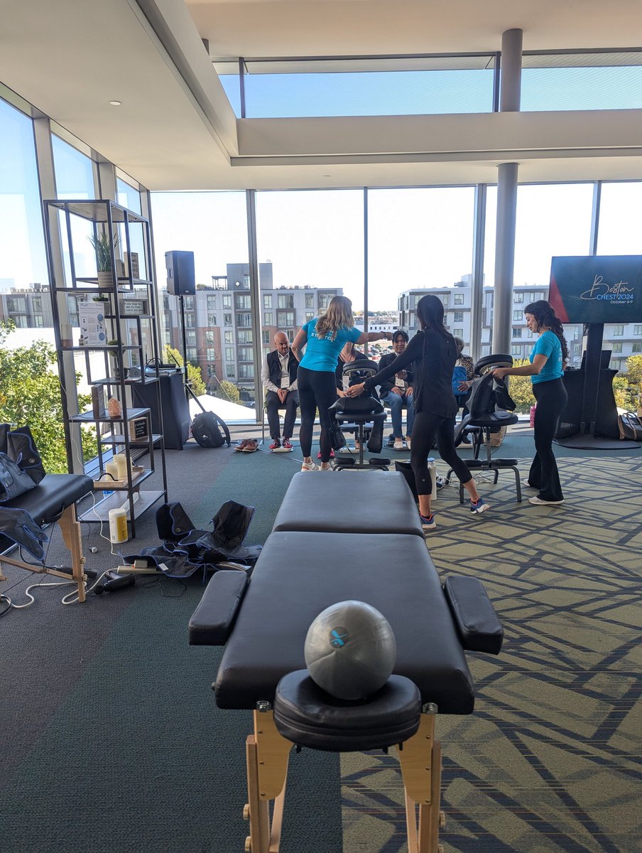 Stop by the #CHEST2024 Wellness Zone on Level 2 to take advantage of our offerings. Massages are starting soon! 💆‍♀️
Also, don't miss the Tai Chi Yoga Stretch tomorrow morning, 7:15 AM-7:45 AM. 🧘‍♀️
