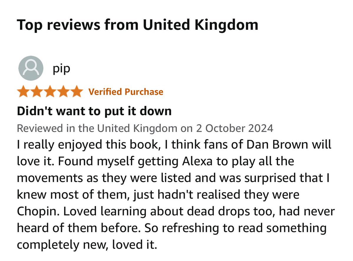 SusanJaneDenman's tweet photo. Wonderful review I saw today from Pip for The Secret Dead Drops of Paris and London. Thank you so much!                       #BookReview #thesecretdeaddropsifparisandlondon
#susanjanedenman #thrillerreview #fiction #romanticthriller #booktalk #readingcommunity #bookstagram https://t.co/TKh96jvMNe