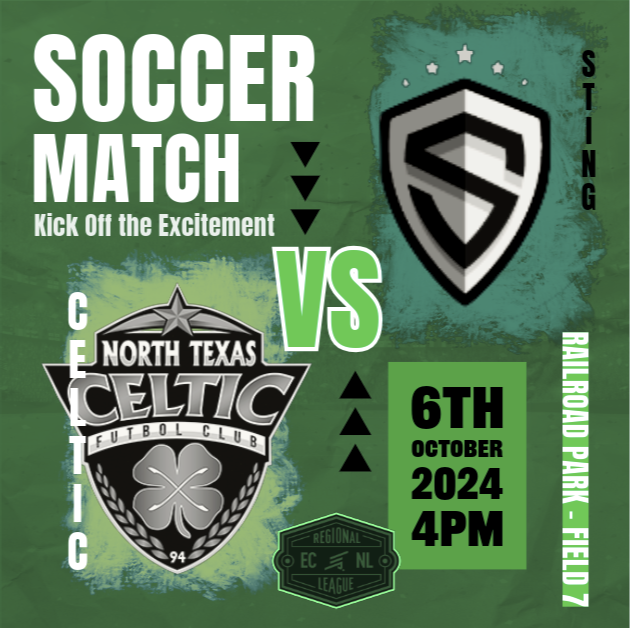🍀M A T C H D A Y🍀 ECNL
🆚 Sting ECNL RL NTX G06/07 Wilson
📍 Toyota of Lewisville, Railroad Park, Field 7 @ 4pm
#gameday #soccergameday #playlikeagirl #girlsoccer #justkeepplaying #northtexassoccer  #ussoccer #womensfutball #futbolfemenino #ecnl #ecnlgirls