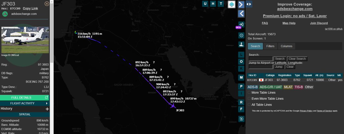 Seiizet's tweet photo. interesting one
JASDF 🇯🇵 B762 || BOEING 767-200
Departed hour/s ago from ADJ 🇯🇴
Hex. #87CC09 || Reg. 97-3603 || CS. #JF303 https://t.co/F1UKiBwTBE