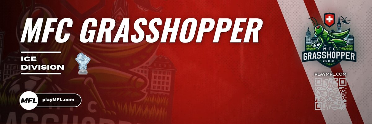 MFCGrasshopper's tweet image. NEW TEAM BANNER - We win the league in our debut season competing in the Ice Division. We&apos;re pleased to unveil our new team banner with our 1st trophy proudly on display! 🧊🏆 #MFCGrasshopper