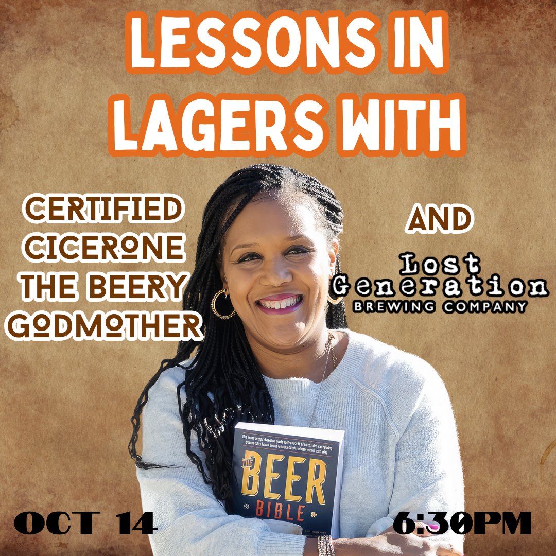 Lessons in Lagers Oct 14!
Your ticket provides: 
- 5 - 4oz. beer tastings from Lost Gen and special guest breweries 
- Sensory experiences with beer ingredients - Interactive presentation 
- A few surprises!  
Space is limited so your tickets today!
eventbrite.com/e/lessons-in-l…