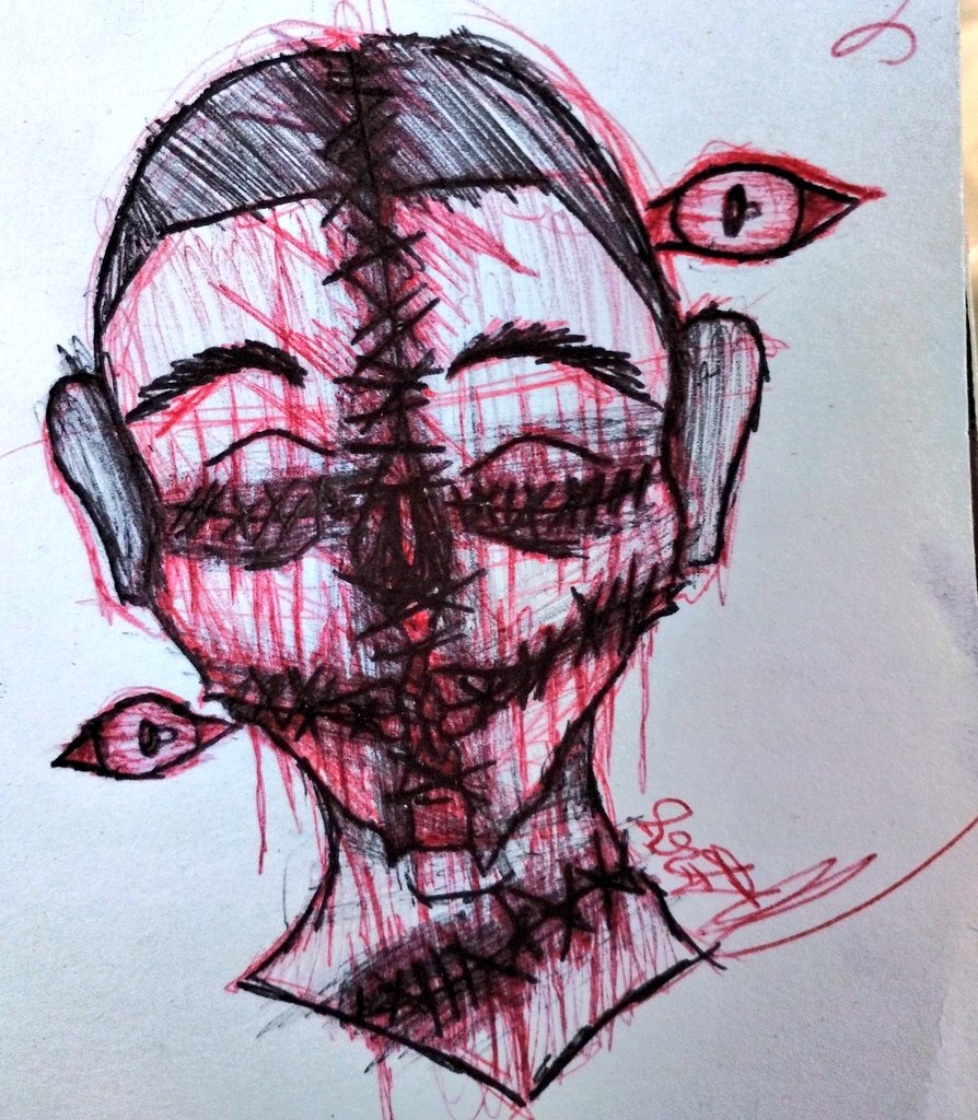 ACorrupted50068's tweet photo. Más noche hago el día de ahora por qué estuve ocupado antier y ayer, USJSKSJSJS

†Día 4 y 5 del Goretober: "Stitches" y "Nosebleed"†

#Goretober2024 #inktober2024 #stitches #nosebleed #blood #ubg #untitledboxinggame #originalcharacterart #horrorart #bodyhorror https://t.co/0qAzJqjdpH