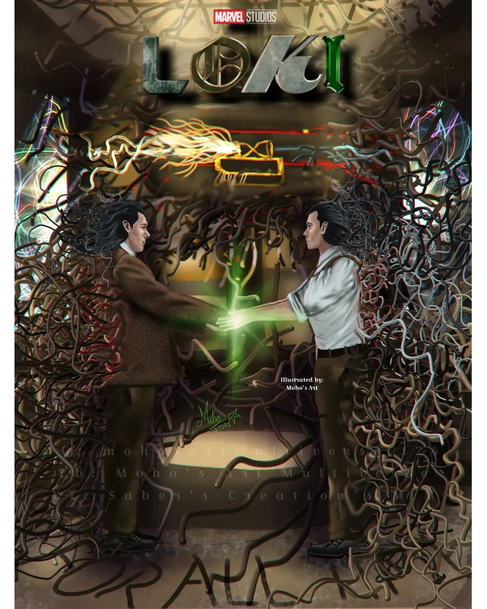 mohosart's tweet photo. Loki season 2 premiered a year ago throwback fanart #loki #lokis2 #lokiseason2 #tomhiddleston #sylvie #mobius #hunterb15 #loki2 https://t.co/D8pS03MLXQ