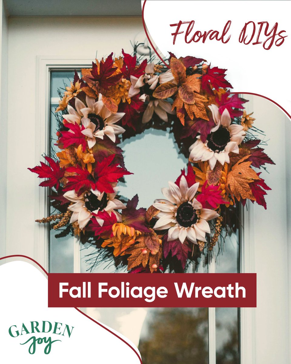 GardenJoyGame's tweet photo. Get inspired for fall! Make your own wreath using fall foliage by adding an assortment of your favorites to a wreath form! https://t.co/eVDu6DjUWn