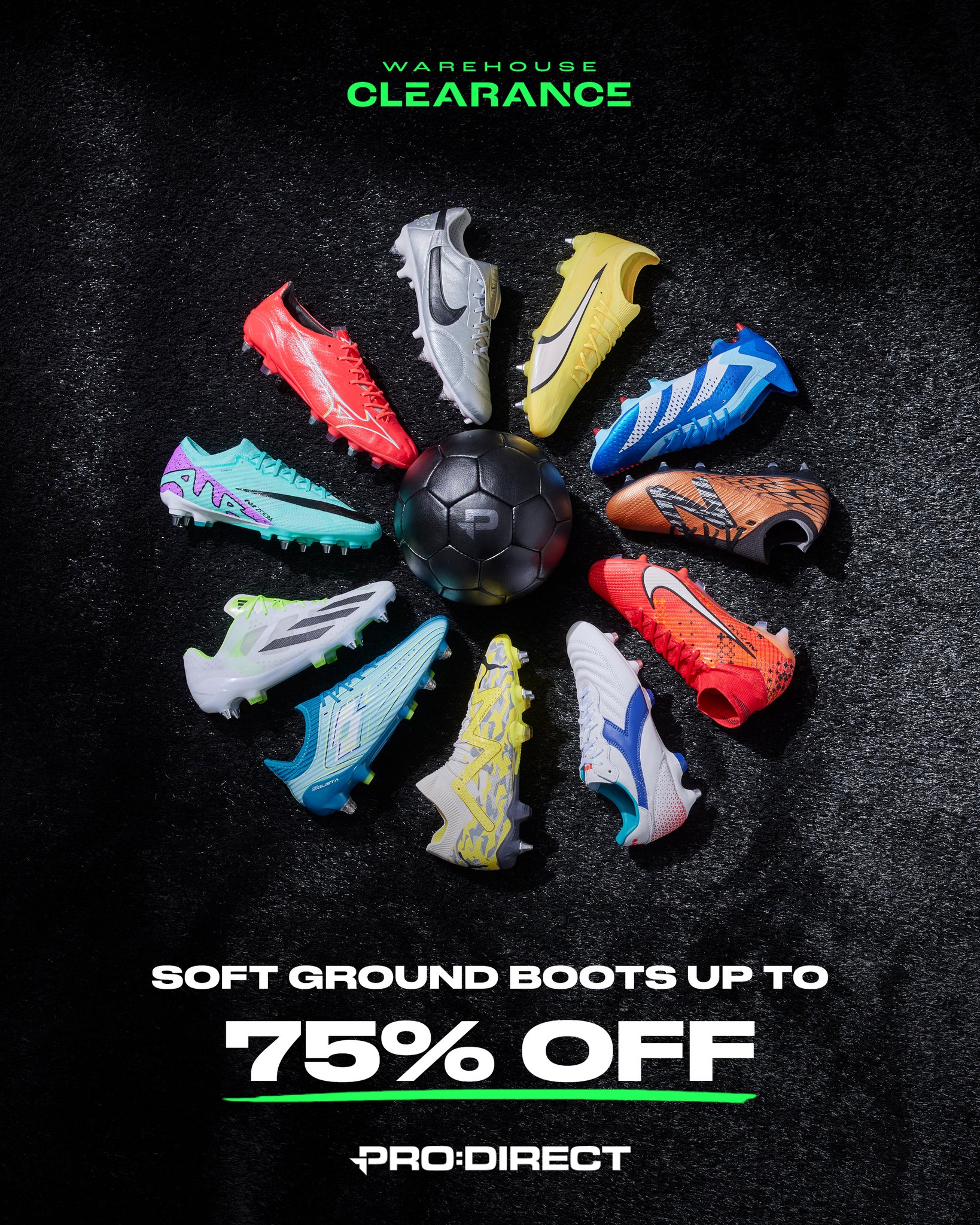 Pro Direct Soccer on X 75 OFF SOFT GROUND BOOTS https t NwmLvCztCF Need some new studs for winter Massive savings on SG boots this weekend in our Warehouse Clearance https t tjWzFXcFOh