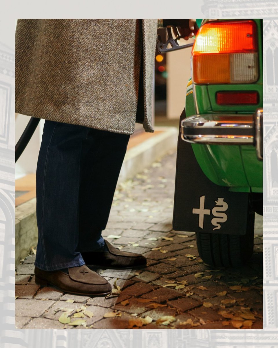 Sunday Drive in the Brown Suede Milano Loafer.  🐍