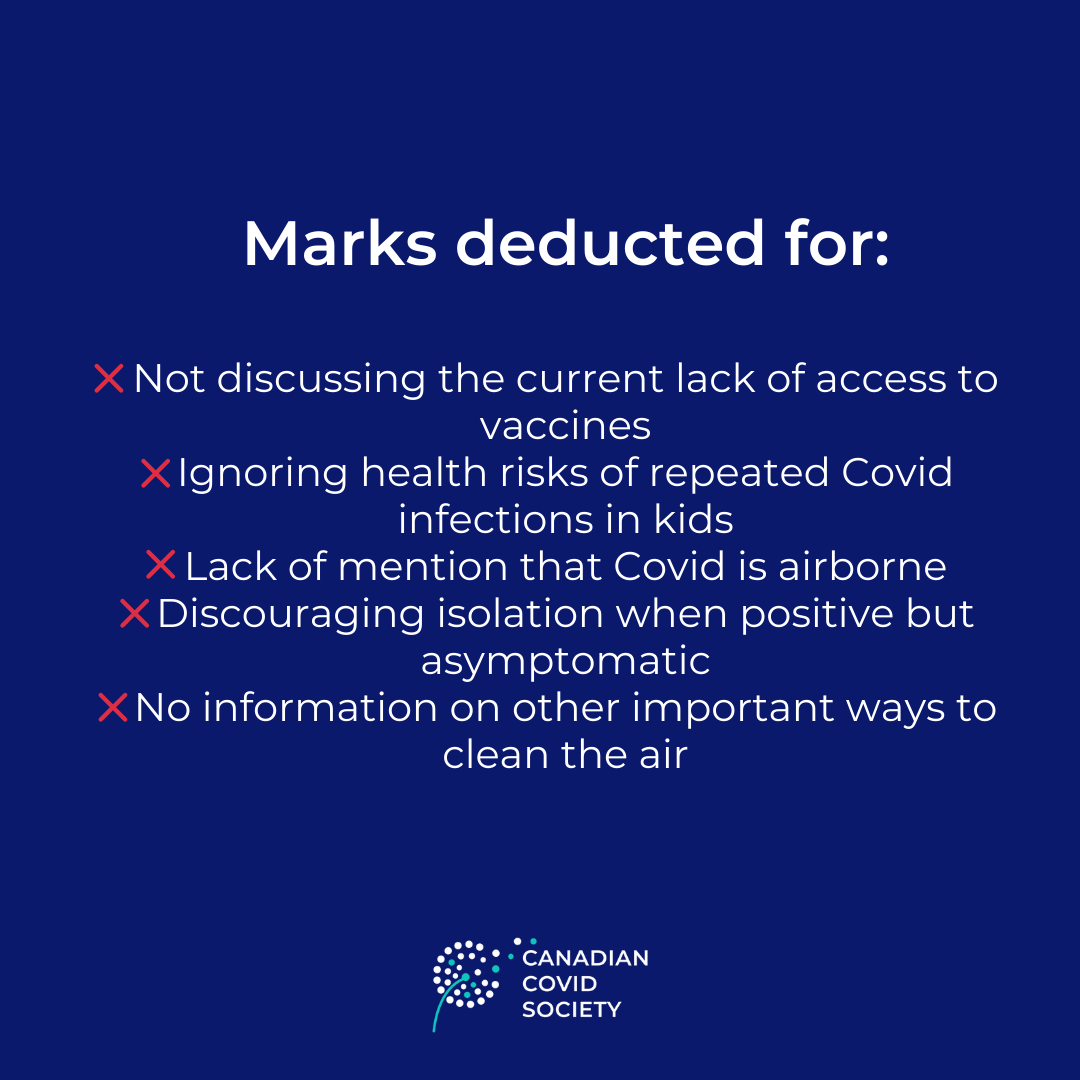 CanCovSoc's tweet photo. Without public health advice, the media's the best option most parents have for Covid info. Let’s take a look at this September 22 article from the CBC  and see if it makes the grade.

#BCEd #AbEd #SKEd #MbED #ONed #EduQc #NBed #NSed #PEIed #NFLDed #NWTed #YKed #Nunavuted https://t.co/jpbXf5SFSW