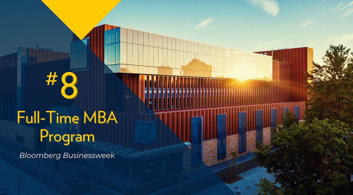 MichiganRoss's tweet photo. The Michigan Ross Full-Time MBA program rose to no. 8 on the 2024-25 Bloomberg Businessweek MBA rankings 🎉 https://t.co/LJHs9KfPhZ