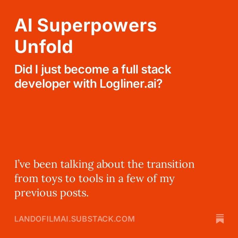 The joy of discovering AI assisted coding.

open.substack.com/pub/landofilma…