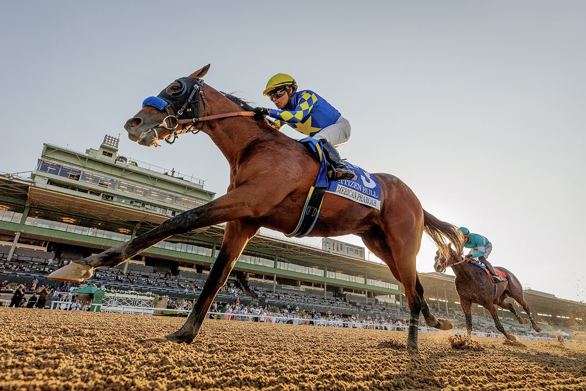 A_Evers's tweet photo. Citizen Bull and Martin Garcia winning the American Pharoah Stakes @santaanitapark https://t.co/AVgTQ887Ga