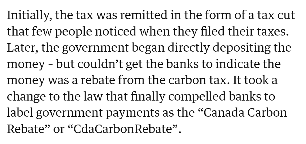 identitykrysis's tweet image. Why do I need to read The Guardian for a fulsome report on the disinfo around Canada's Carbon Tax? #cdnmediaFailed 

I didn't even know that we had to change a law so the banks would properly label the rebate. Which is why so many doornails kept crying that they never got it.