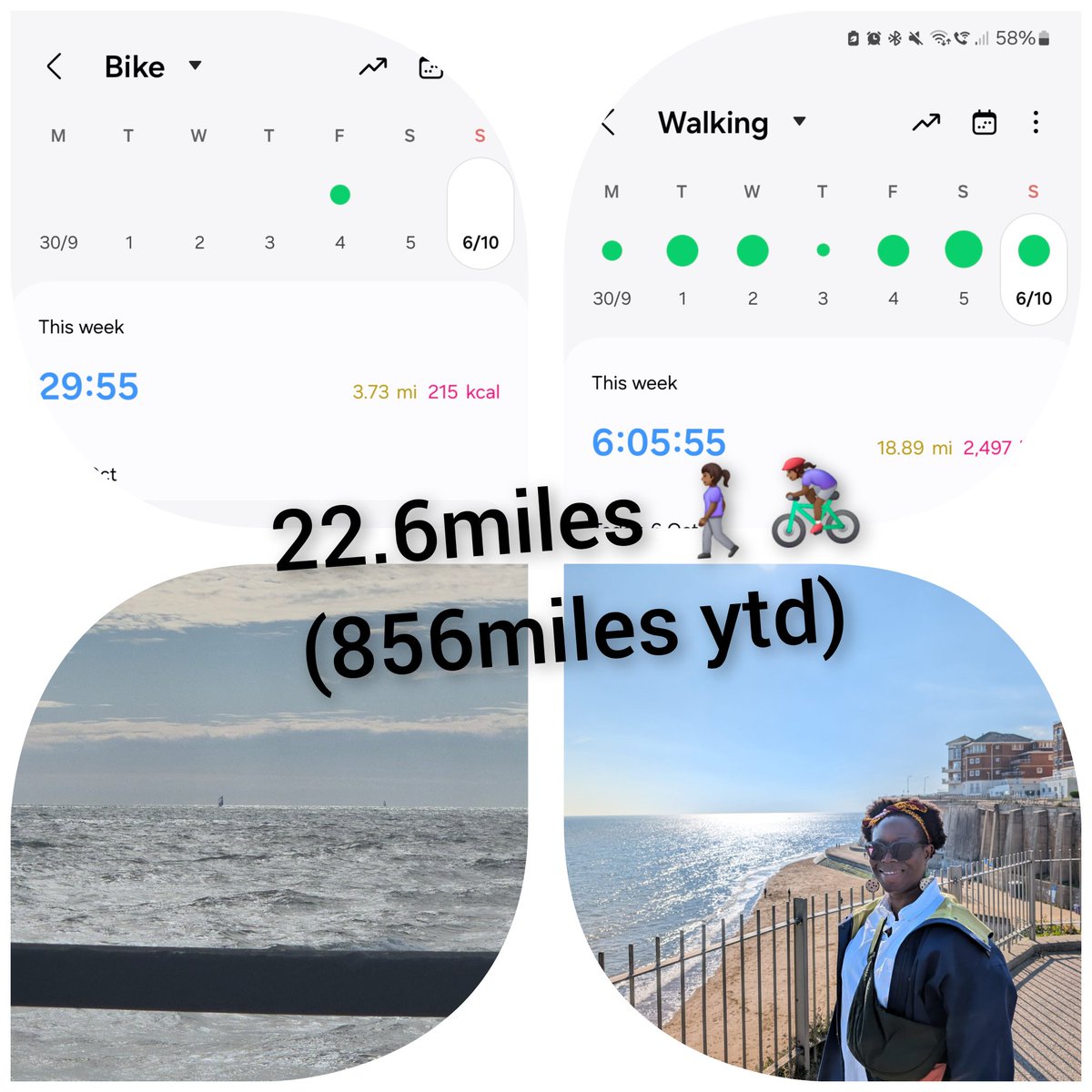 IbiPW's tweet photo. A better mileage for this week's #nhs1000miles, managing 22.6miles. A weekend away in Broadstairs, with lots of good food, put a stop to any runs but lots of seaside walking, and there's always next week! π€πΎ#activenurse #walkcycle #weekendwandering https://t.co/y8mB0RmMcF