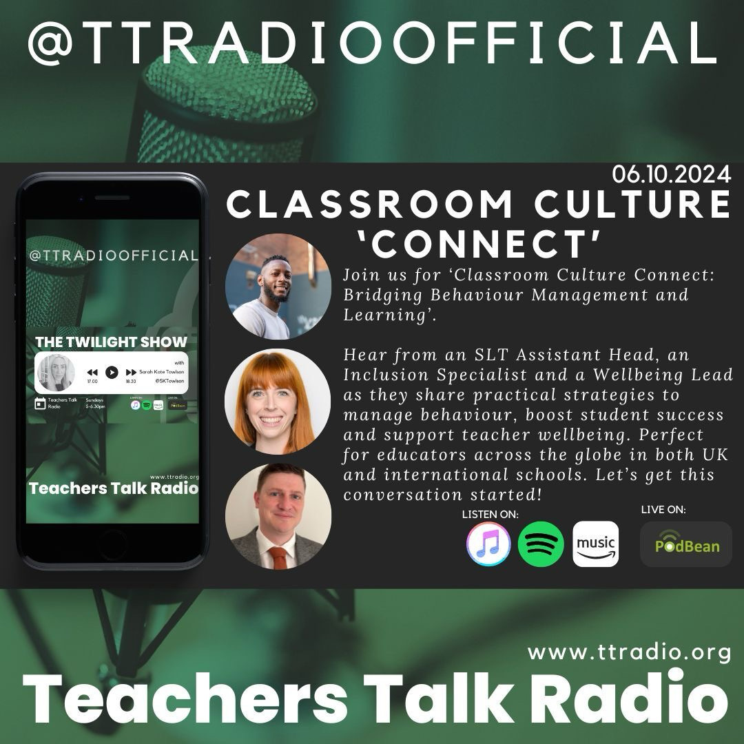 Missed today’s Twilight Show with <a href="/SKTowlson/">SeñoraSKT</a>?

Catch up with Sarah on demand on our website: ttradio.org/listenback

Live Education Conversation! 

#TTRadio