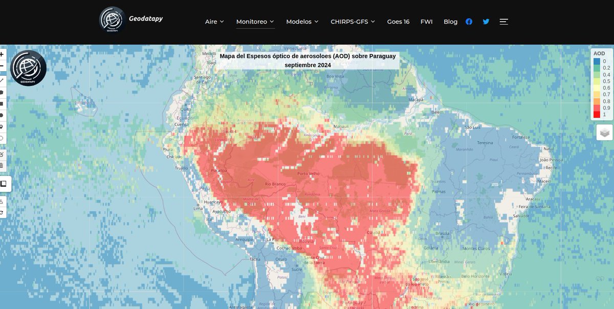 geodatapy's tweet photo. Nuevos productos de monitoreo!!!!📣📣
índice normalizado de vegetación (NDVI)
espesor óptico de aerosoles (AOD)
#NFVI #NASA #GIS
#AOD #NASA #AIRQUALITY
https://t.co/mi0GQQb1eB
https://t.co/HkE4YTV2a2 https://t.co/OF5j4F3w0Q