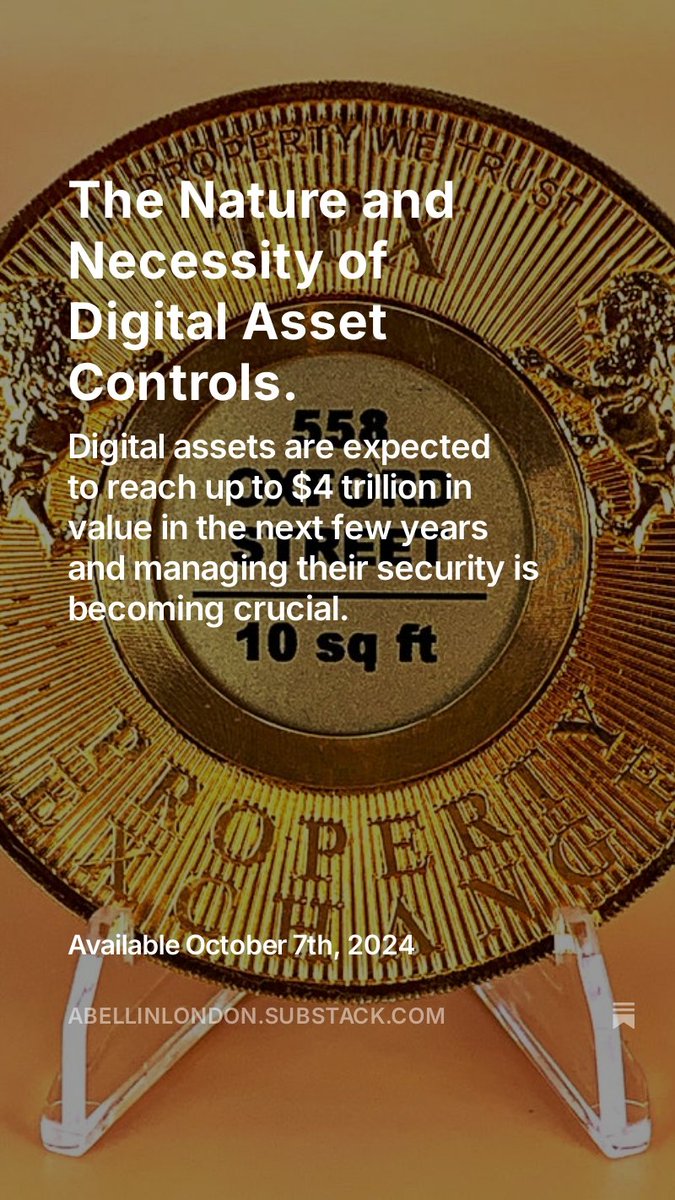 The Nature and Necessity of Digital Asset Controls.  

<a href="/TrustMeBlockChn/">TPX™ Property Exchanges Group of Companies</a> has been at it again. Innovating where most fear to tread with its partners.  "Not your keys - not your assets" in the digital asset age. 

Out on Monday 7 September.

#fintech #proptech #regulation #economy